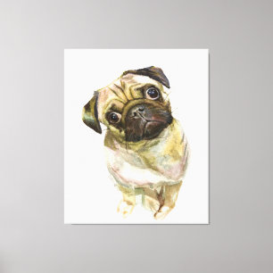 Impression carlin face Chien de Carlin mignon