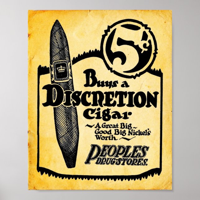 Impression Cigar Discrétion 5 Cents vintage (Devant)