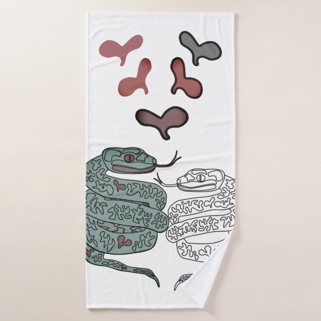 Impression Coeurs de serpent (Serviette de bain)