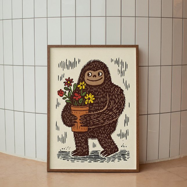 Impression d'affiche d'art mural mignon de Bigfoot (Créateur téléchargé)