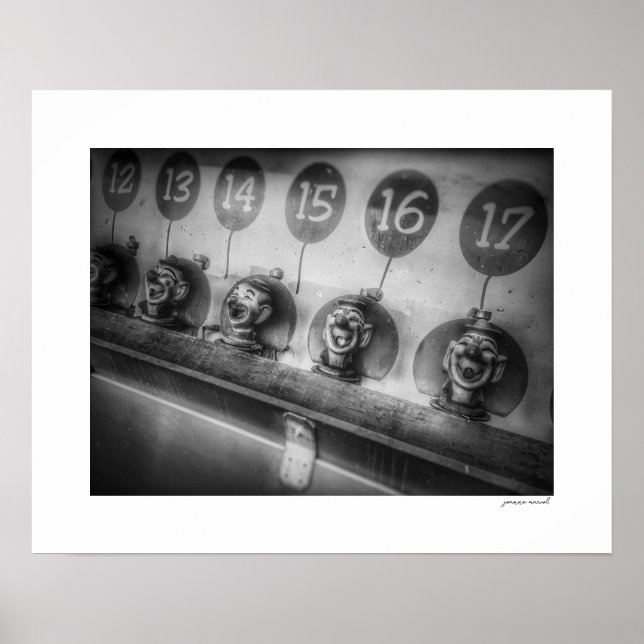 Impression d'affiche de jeu d'eau de clown de foir (Devant)