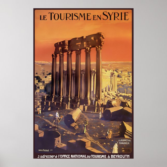 Impression d'affiche de voyage Vintage Sunset Syri (Devant)