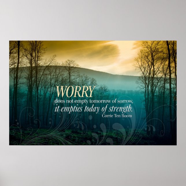 Impression d'affiche inspirante No Worries (Devant)