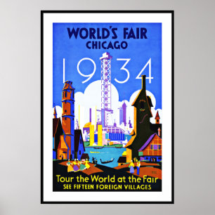 Impression d'affiche vintage Foire mondiale Voyage