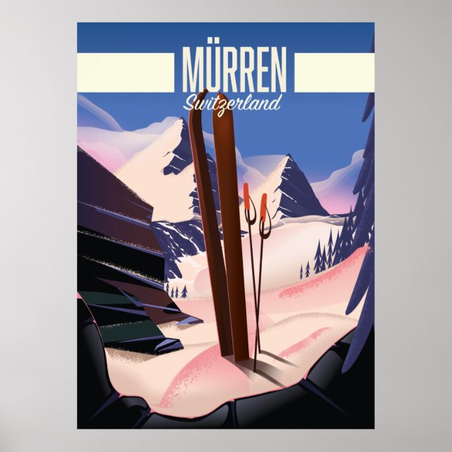 Impression d'affiches de ski de Murren Suisse. (Devant)