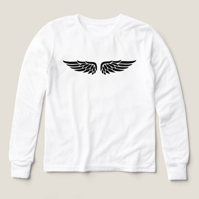 Impression d'aile d'aigle noir Enfant Chemise à ma (Motif recto)