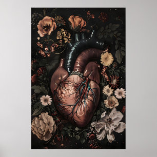 Impression d'anatomie du cœur floral, Affiche Médi