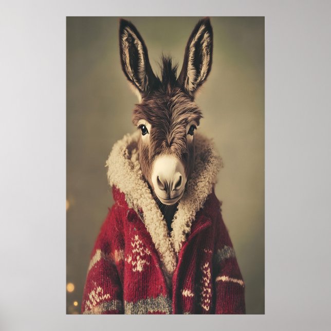 Impression d'âne de Noël, animal drôle en pull (Devant)