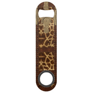 Impression d'animal de girafe tribal en cuir vinta