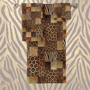 Impression d'animaux africains de luxe Brun fonc