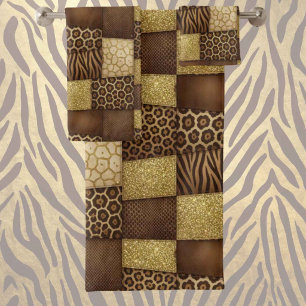Impression d'animaux africains de luxe Marron fo
