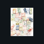 Impression d'aquarelle Mahjong<br><div class="desc">Joli mahjong aquarelle avec des imprimés d'art originaux de Nicole.</div>