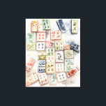 Impression d'aquarelle Mahjong<br><div class="desc">Joli mahjong aquarelle avec des imprimés d'art originaux de Nicole.</div>