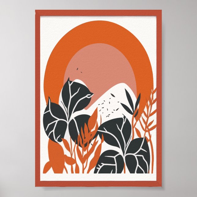 Impression d'arche de soleil en terre cuite Boho T (Devant)