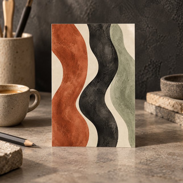 Impression d'art à fréquence de terre cuite (4 x 6 inch unframed semi-gloss print. Flat printed artwork. Styled scene; props not included.)