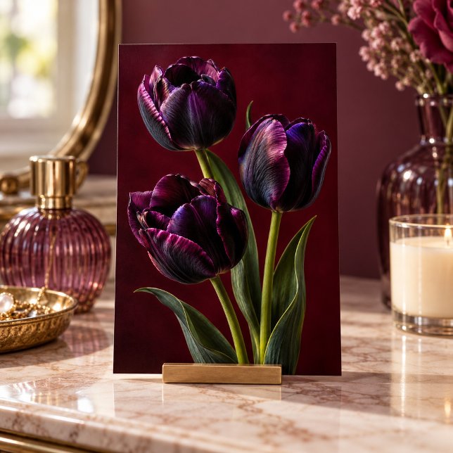 Impression d'art à l'heure du velours de tulipe no (4 x 6 inch unframed semi-gloss print. Flat printed artwork. Styled scene; props not included.)
