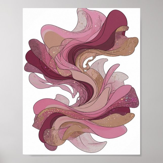 Impression d'art abstrait argent attirant le regar (Devant)
