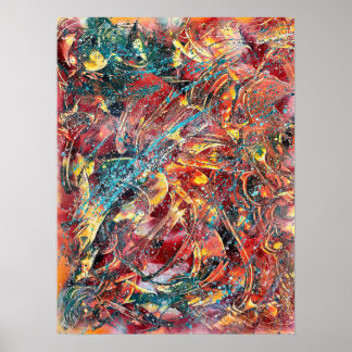 Impression d'art abstrait coloré – Ignition n° 1