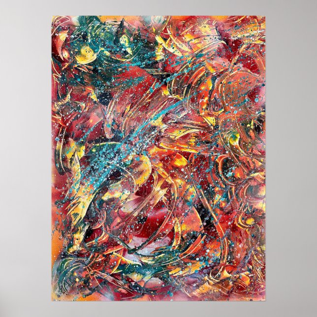 Impression d'art abstrait coloré – Ignition n° 1 (Devant)