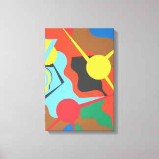 Impression d'art abstrait d'avion jaune vibrant