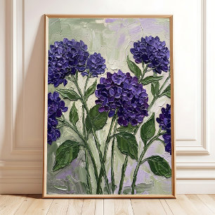 Impression d'art abstrait d'hortensia violet profo