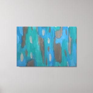 Impression d'art Abstrait en bleu, vert et gris
