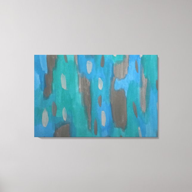 Impression d'art Abstrait en bleu, vert et gris (Recto)