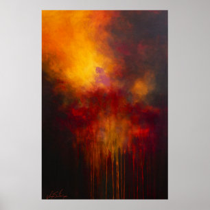Impression d'art abstrait enflammé