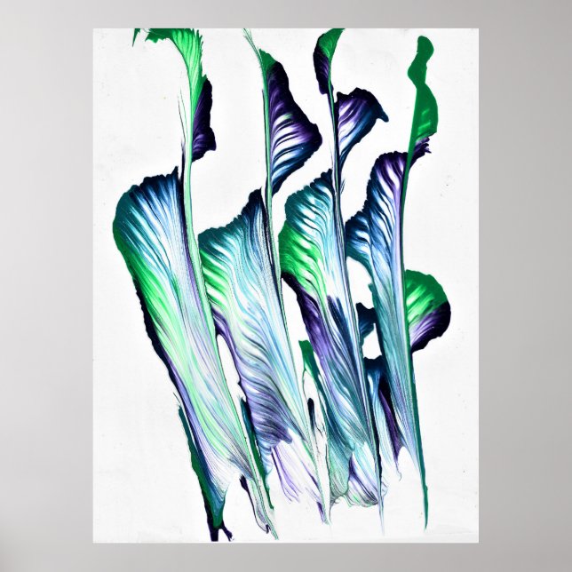 Impression d'art abstrait Fleur Violette Supprime  (Devant)