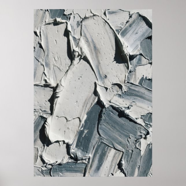 Impression d'art abstrait gris en empâtement | Cou (Devant)