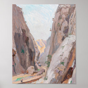 Impression d'art abstrait neutre de canyon montagn