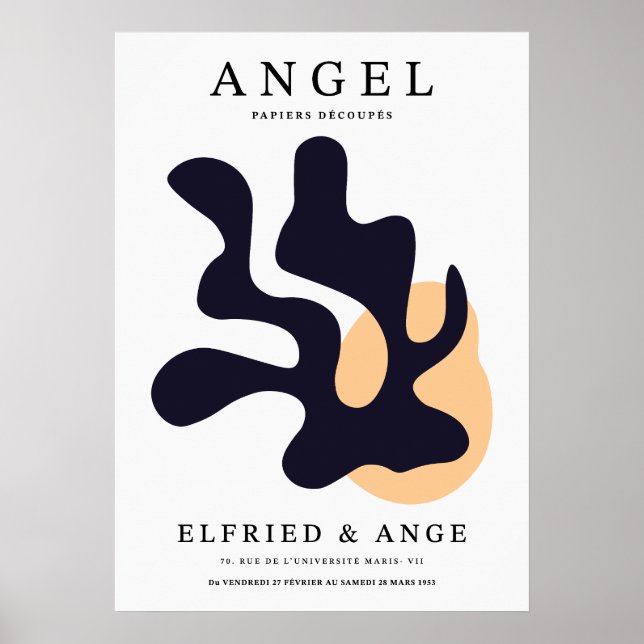 Impression d'art abstrait organique feuille de Mat (Devant)