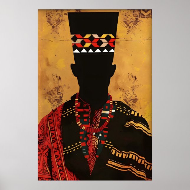 Impression d'art afrocentrique silhouette d'homme  (Devant)