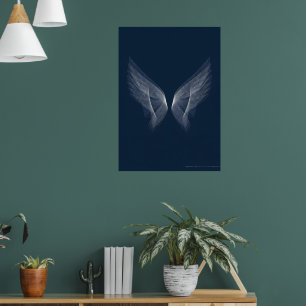 Impression d'art Ailes d'Ange Argentées Fond Som