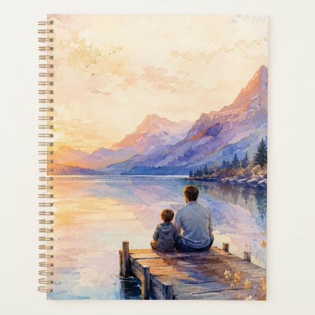 Impression d'art aquarelle du lac Père et Fils (Devant)