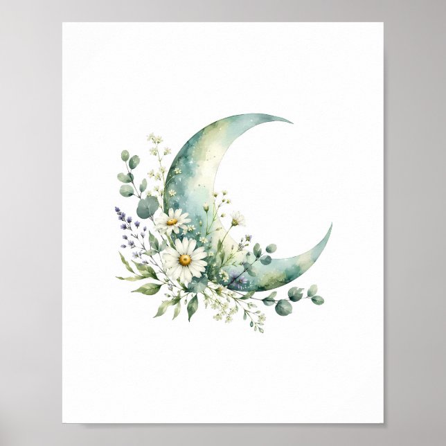 Impression d'art aquarelle Fleurs sauvages au clai (Devant)