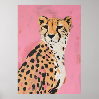 Impression d'art au guépard rose –  Art mural mode