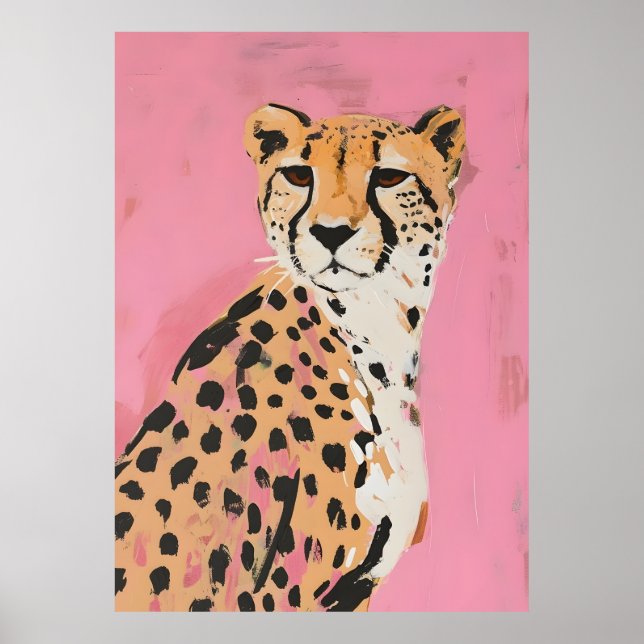 Impression d'art au guépard rose –  Art mural mode (Devant)