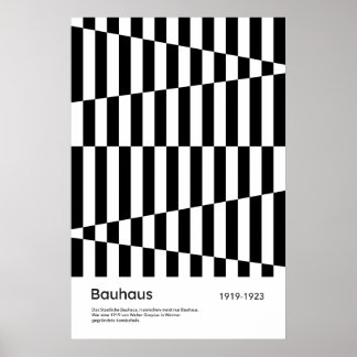 Impression d'art Bauhaus noir blanc en grille rayé