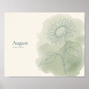 Impression d'art botanique de tournesol Fleur d'