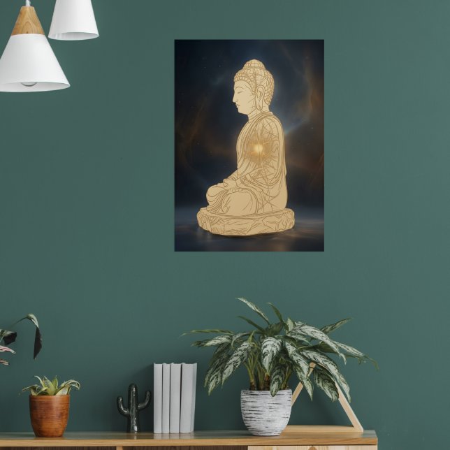 Impression d'art Bouddha doré en méditation | Glo  (Salon 1)