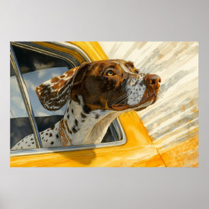 Impression d'art Chien Tacheté en Promenade en Voi