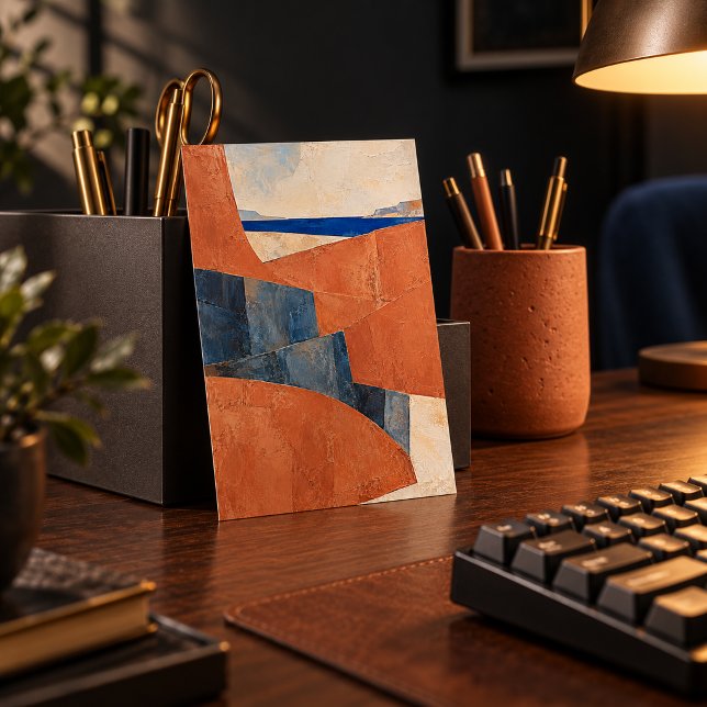 Impression d'art Clay Horizon (Styled preview of the unframed 4 x 6 inch paper art print. The painted texture is printed artwork. Decorative props are not included.)