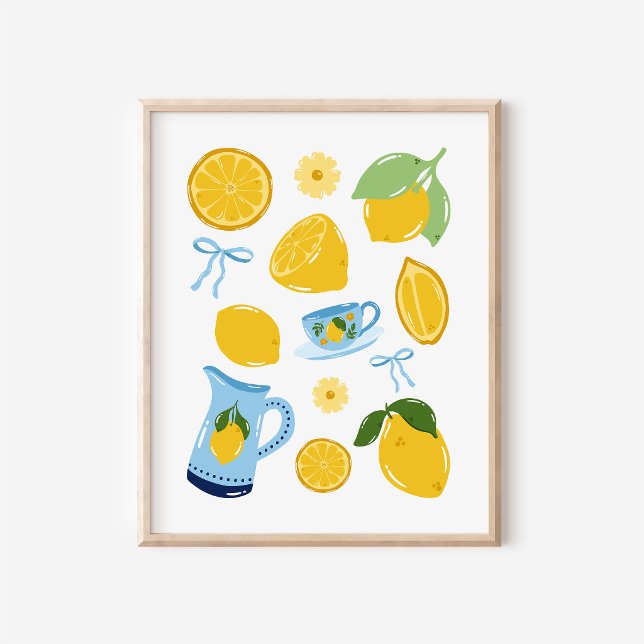 Impression d'art collage de citron méditerranéen d (Créateur téléchargé)