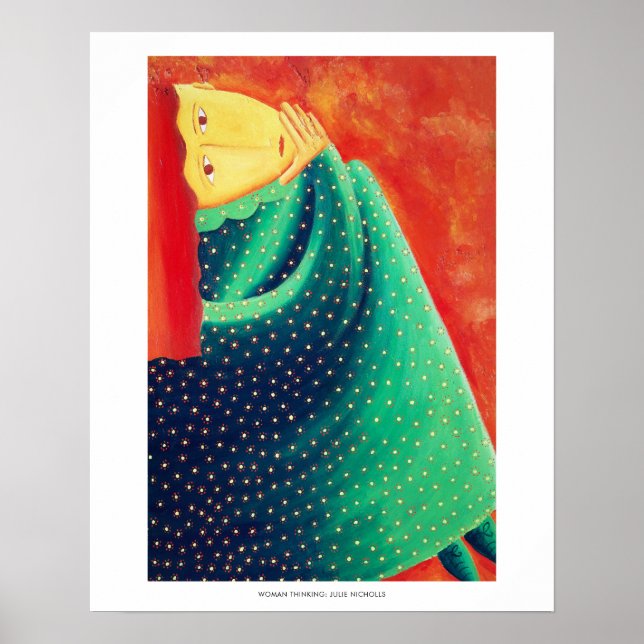 Impression d'art contemporain peinture femme pensa (Devant)