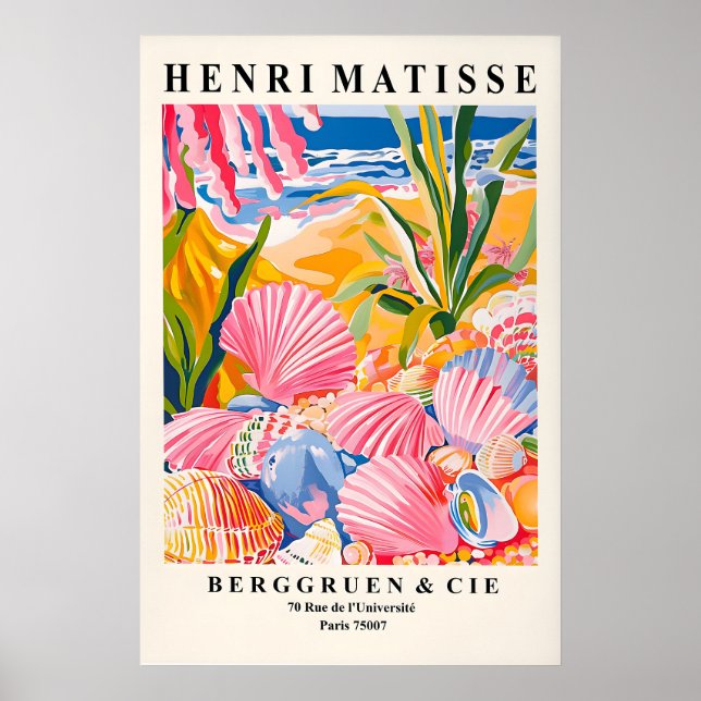 Impression d'art coquillages Style Matisse Côte de (Devant)