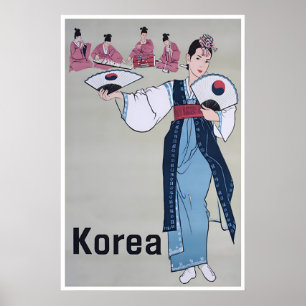Impression d'art coréen Affiche de voyage en Asie