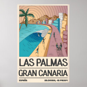 Impression d'art côtier tropical, baie de palmiers