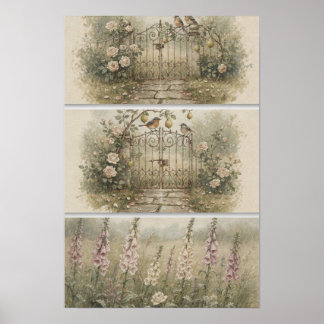 Impression d'art Cottagecore de la Porte de Jardin