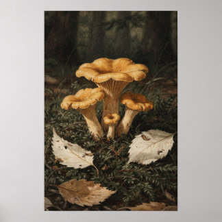 Impression d'art Cottagecore Forêt de Champignons